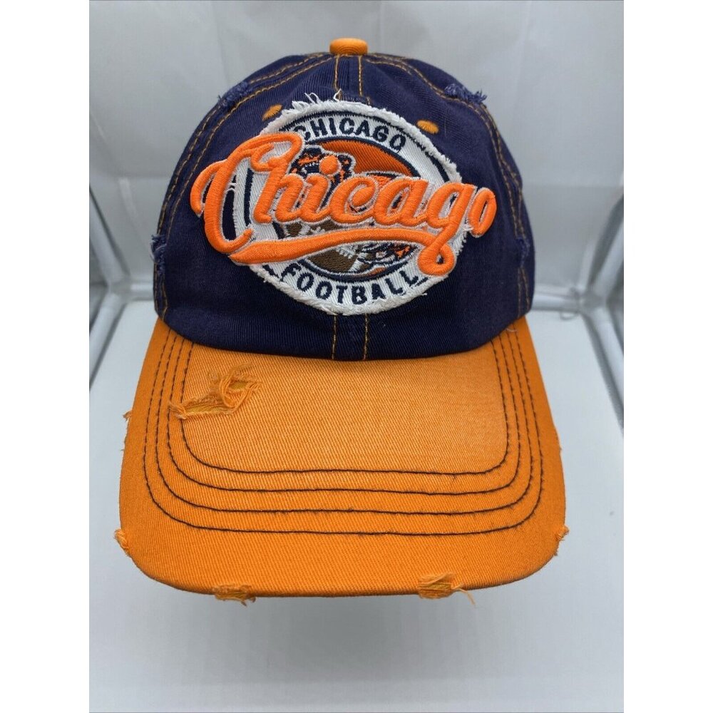Chicago Football Orange Blue Hat Cap Adjustable Strap-back Adult